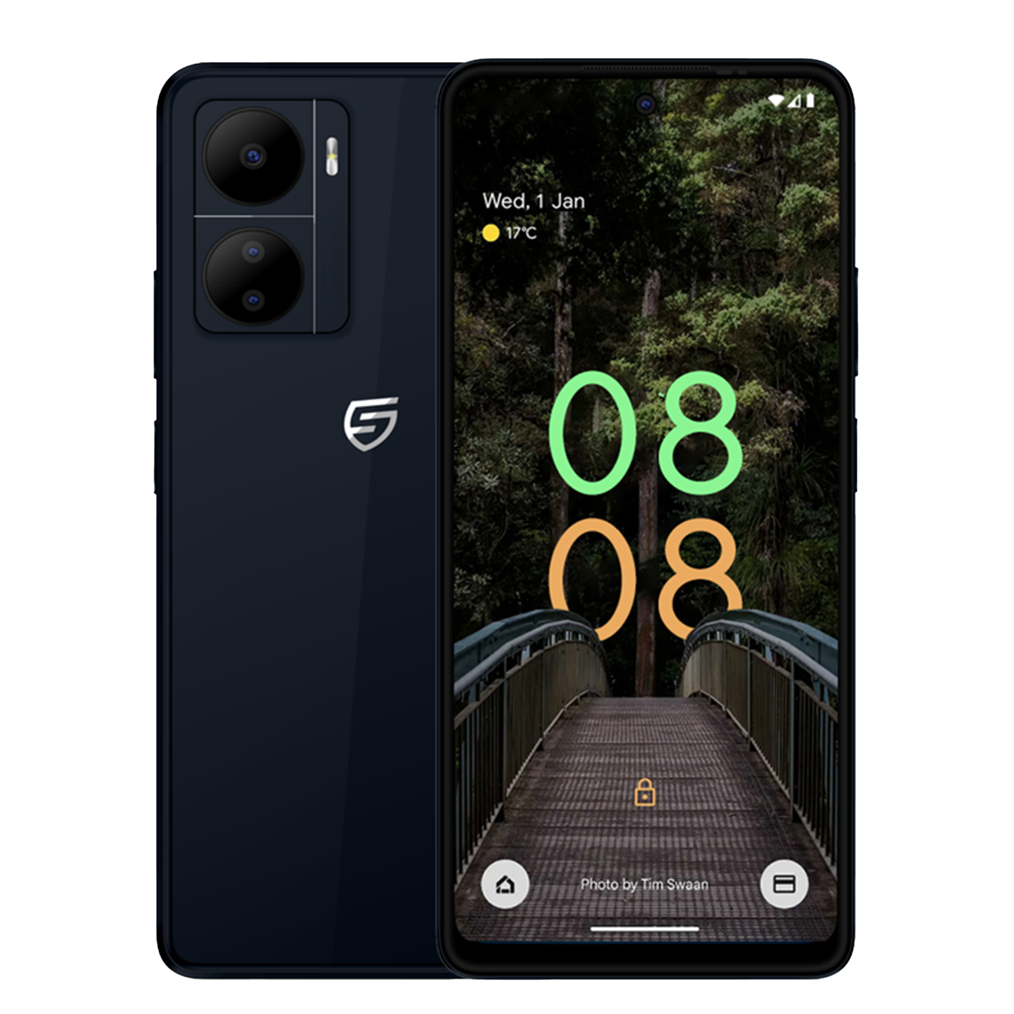 Front and back image of the STK X4 eCOA smartphone